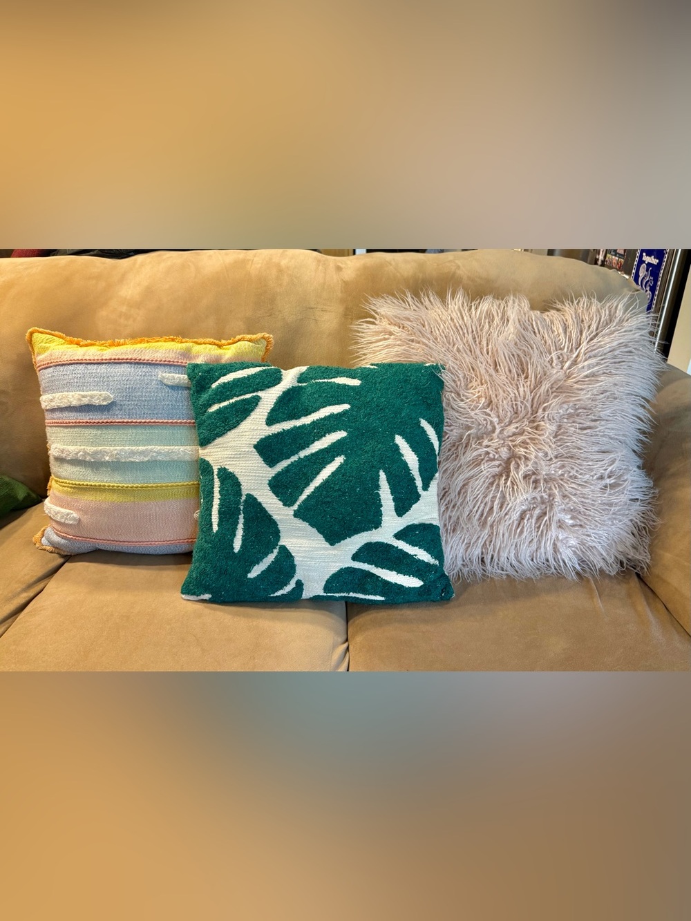 Set of three Anthropologie decorative pillows